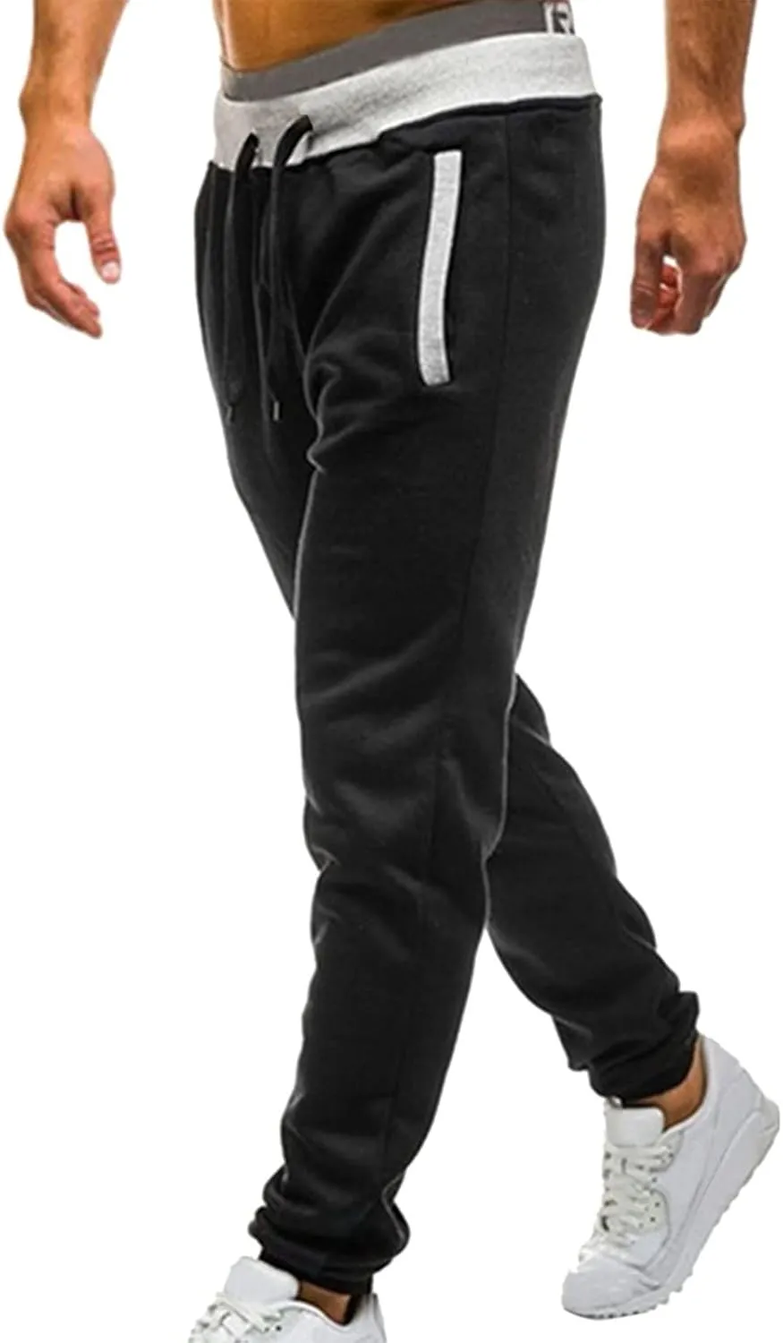 Men's Casual Joggers Pants, Cotton Drawstring Chino Cargo Pants, Hiking Outdoor Twill Track Jogging Sweatpants Pants