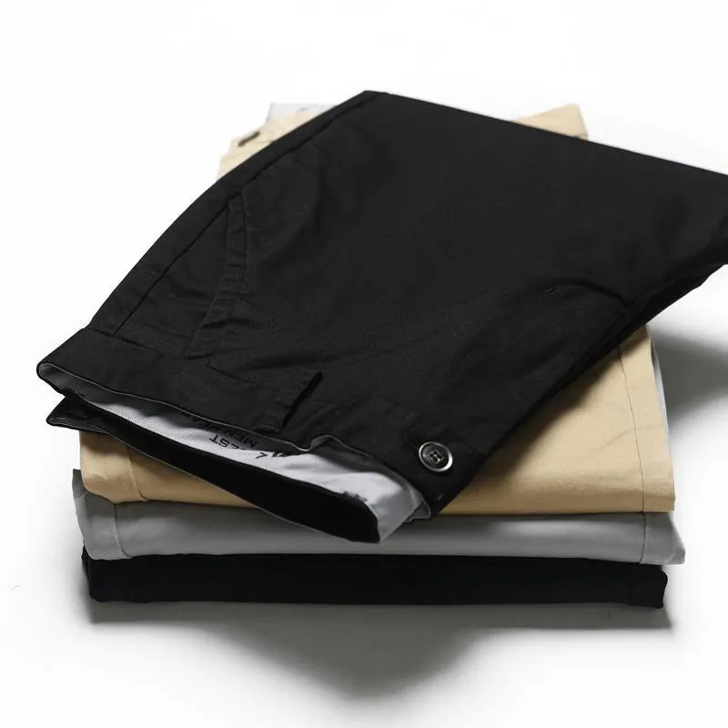 Men's Solid Color Straight Ankle-Length Pants