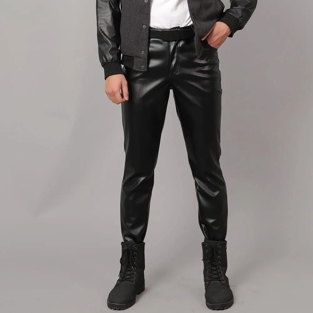 Men's Spring Light Weight Faux Leather Pants
