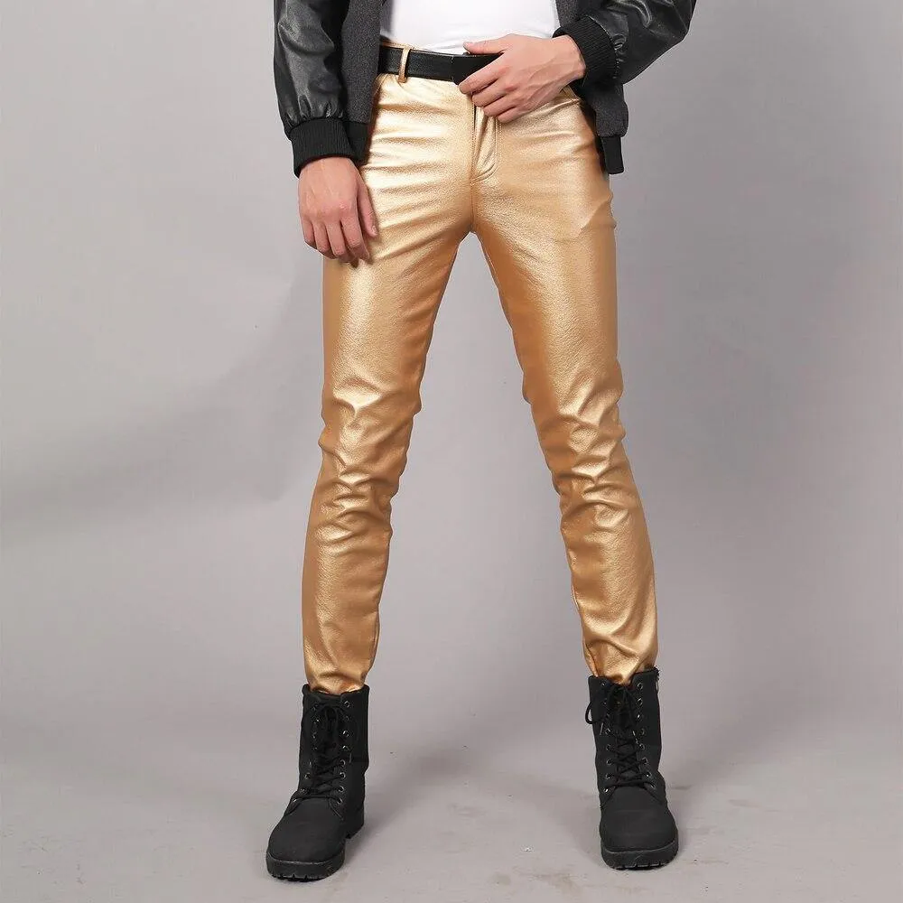 Men's Spring Light Weight Faux Leather Pants