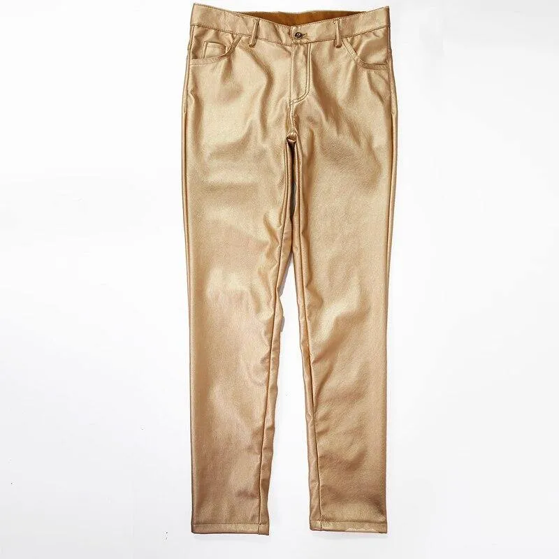 Men's Spring Light Weight Faux Leather Pants