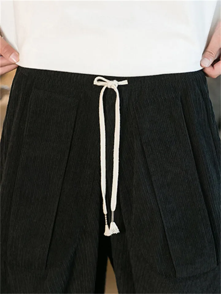 Men's Stylish Oversized Ankle Tied Corduroy Pants