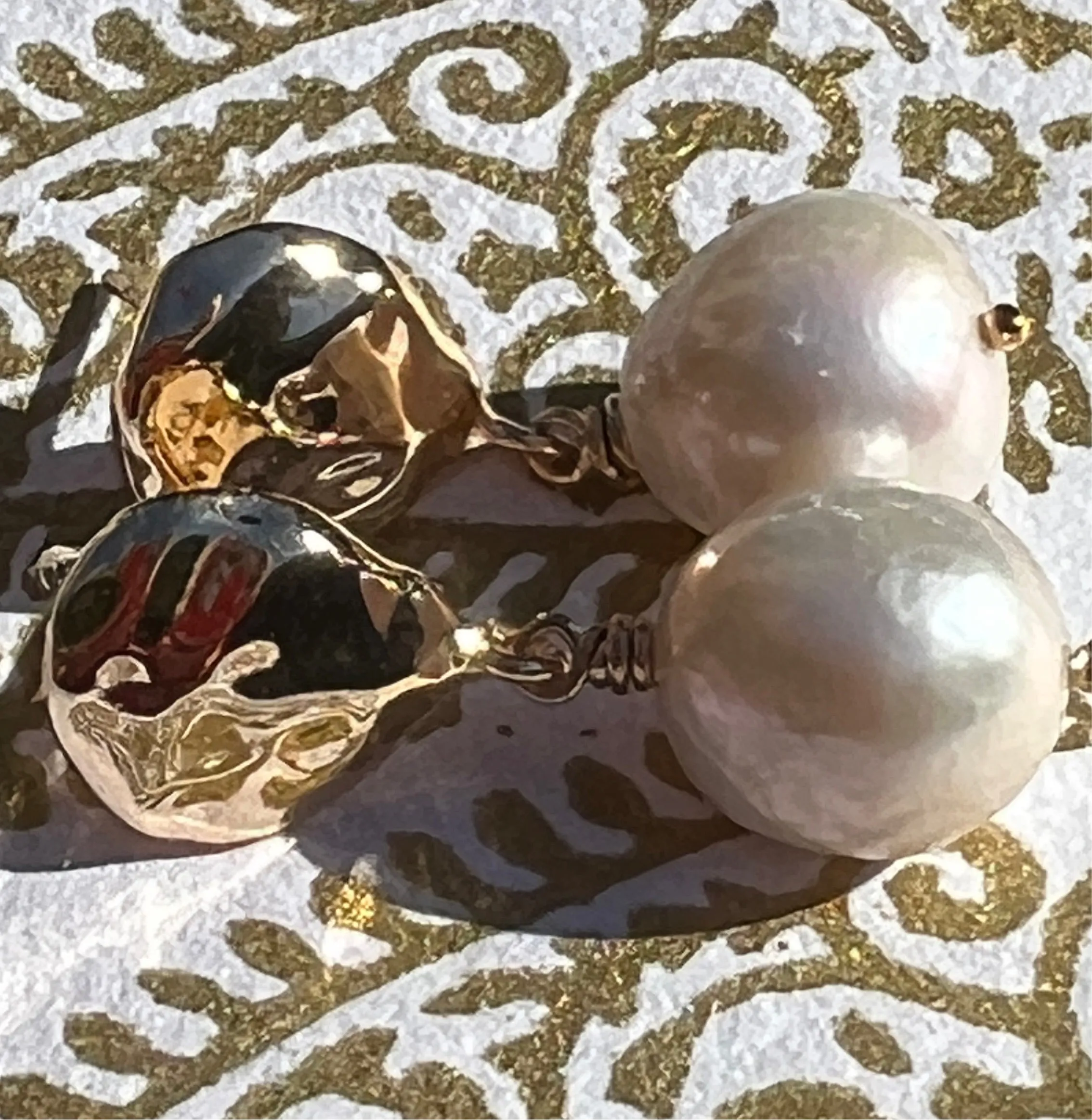 Modern Baroque Pearl Drop Earrings
