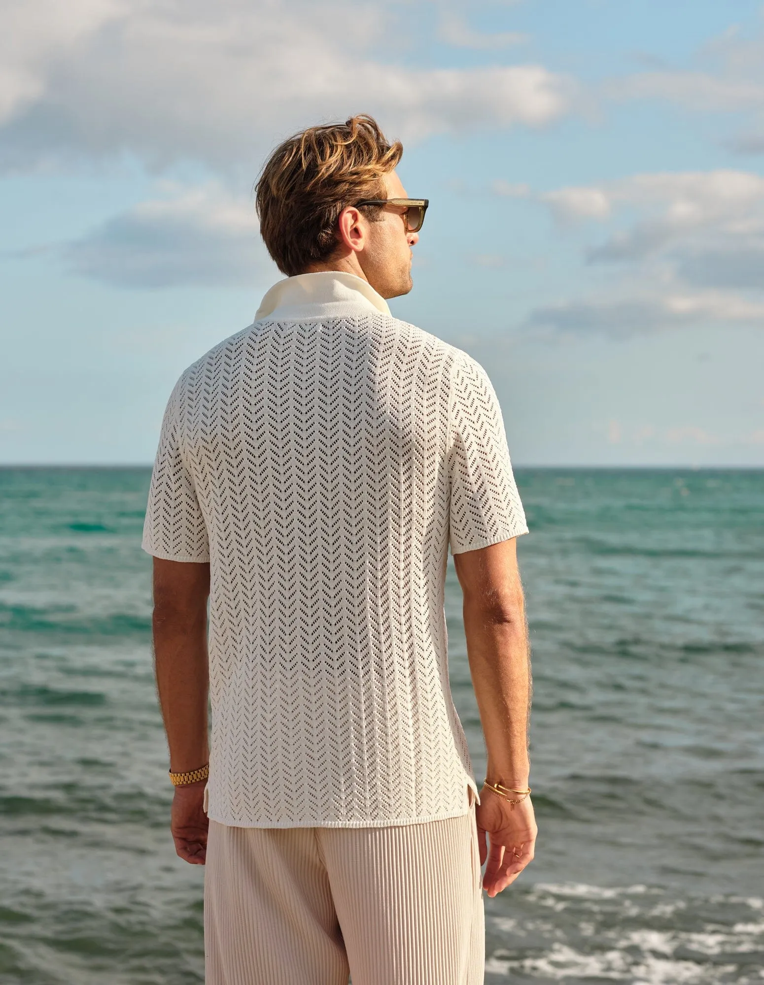 Off White Crochet Shirt