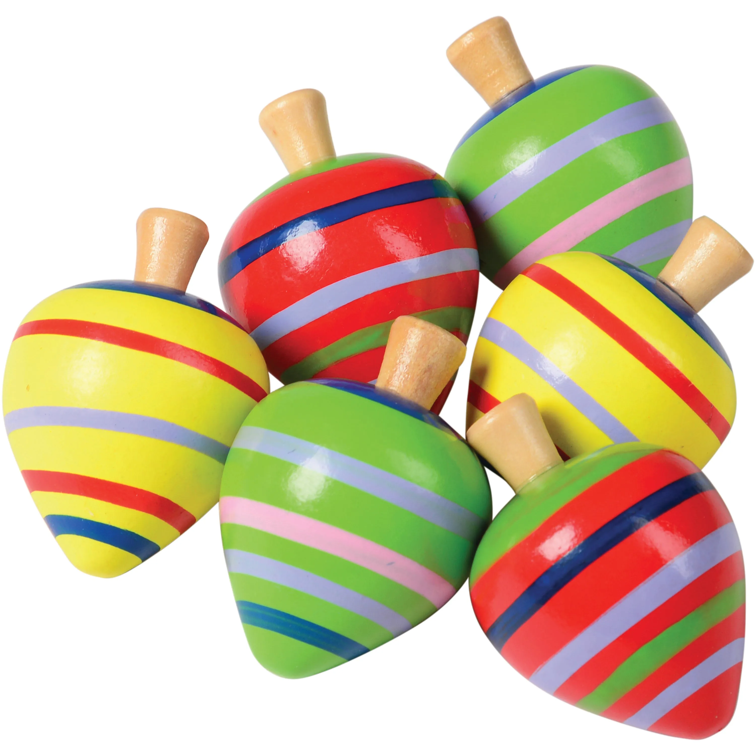 Painted Wood Spin Tops/6 Per Pkg