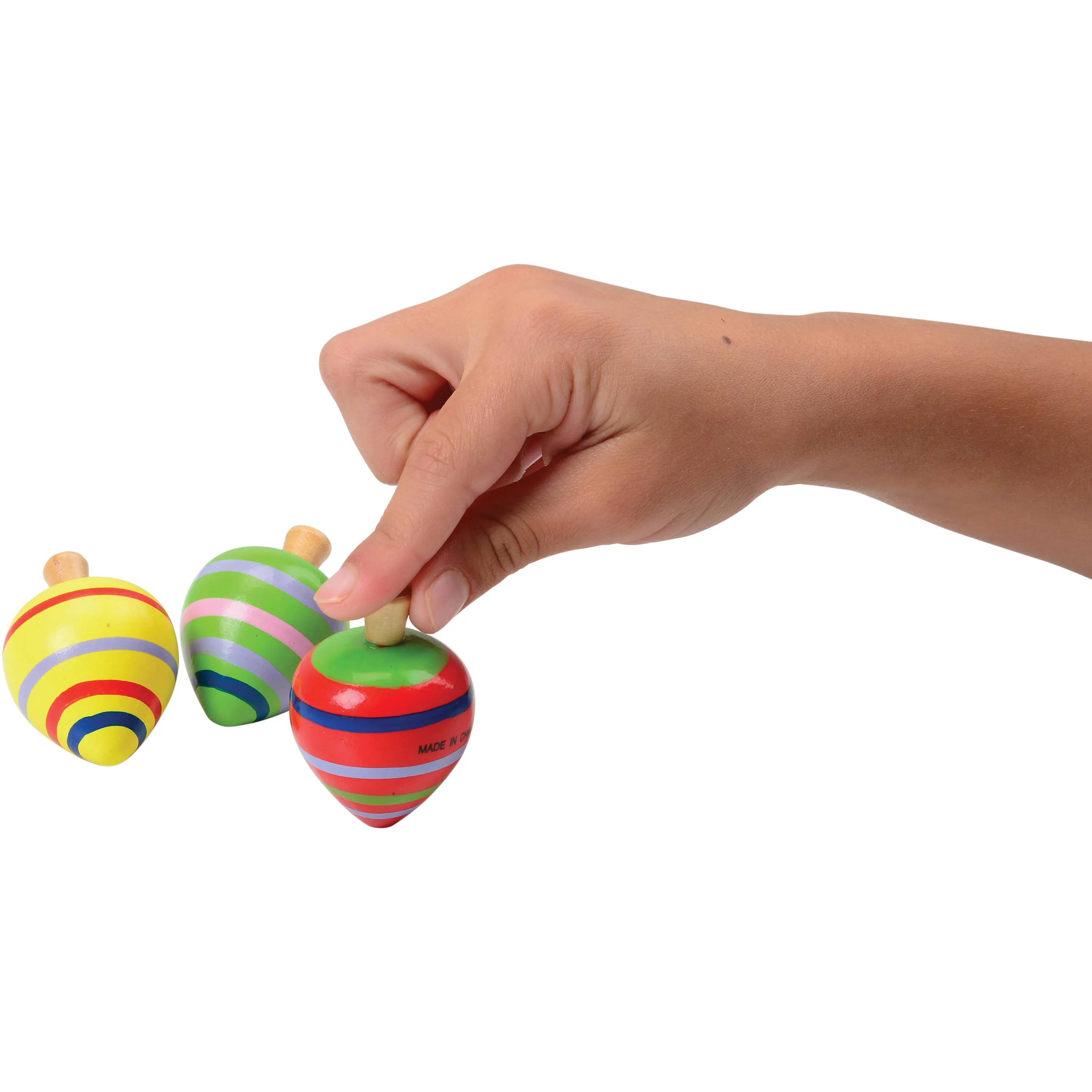 Painted Wood Spin Tops/6 Per Pkg