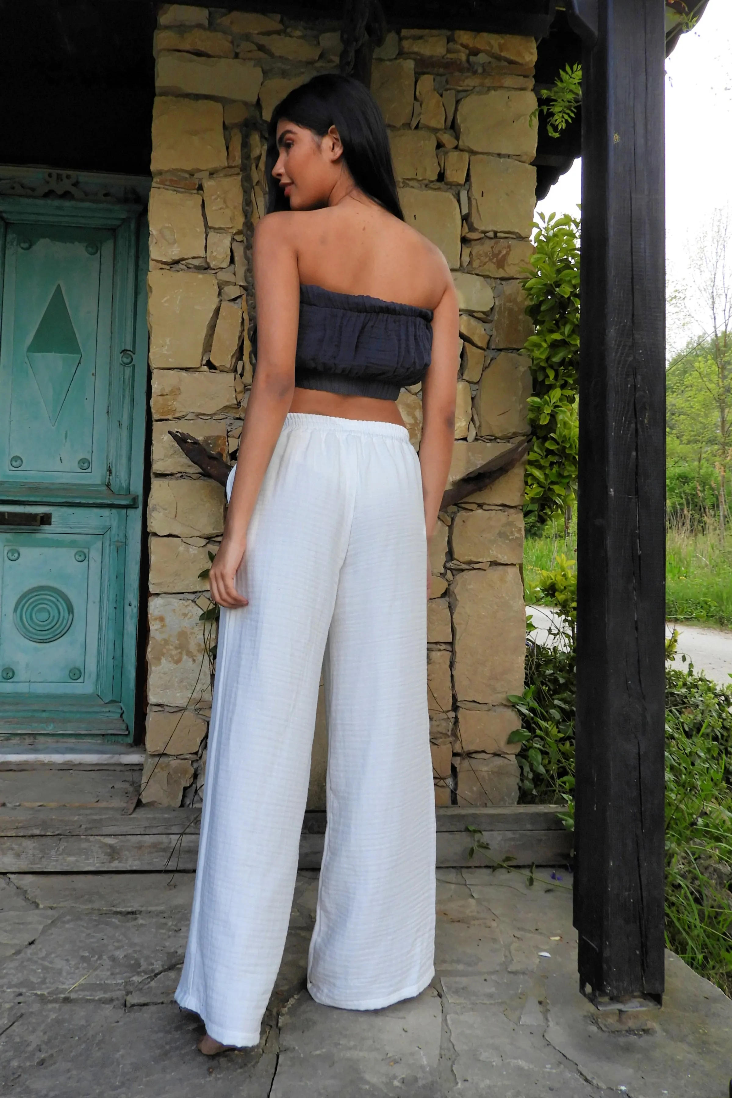 PALAZZO Women's 4Layer Organic Gauze Cotton Pants