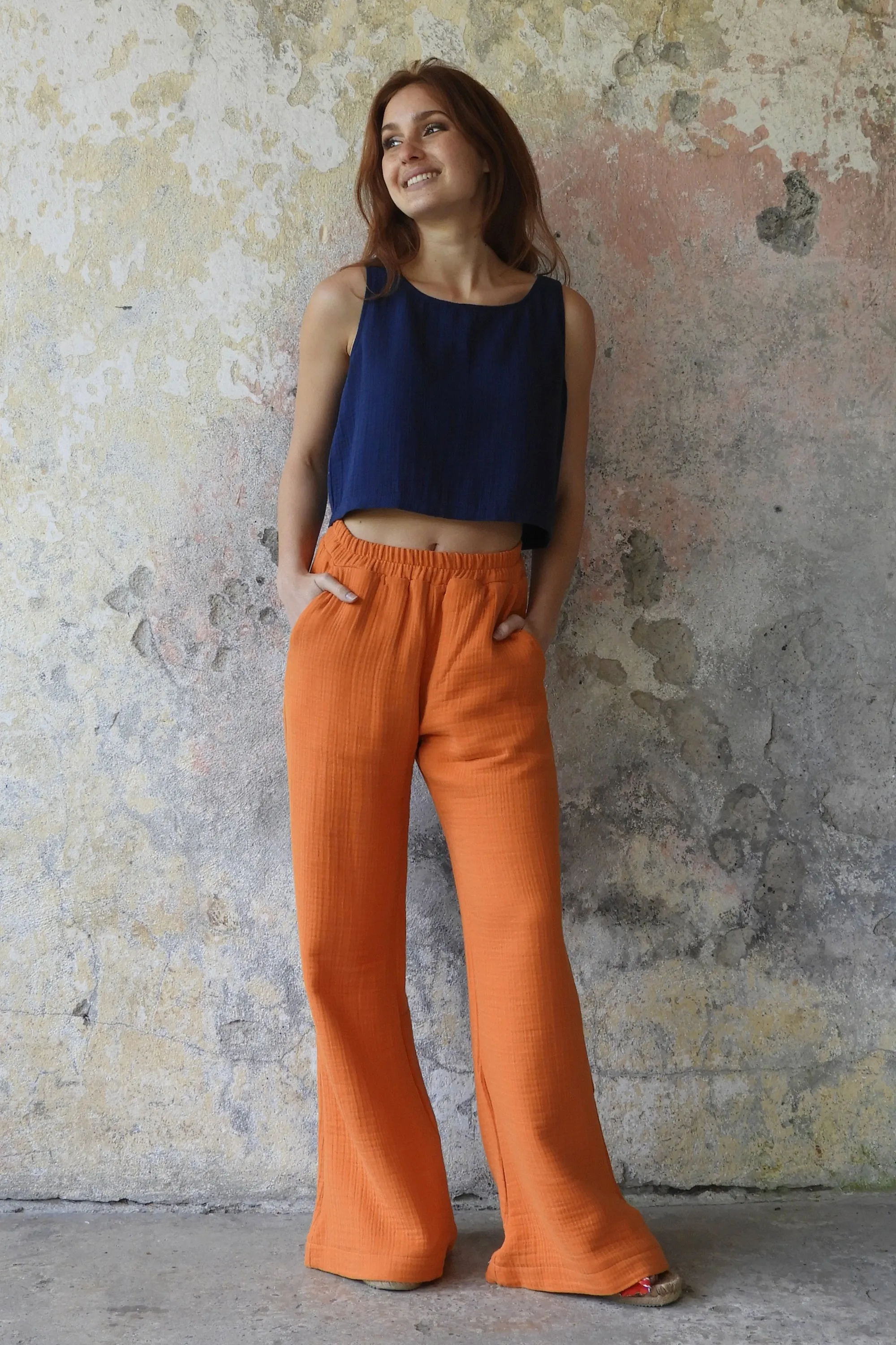 PALAZZO Women's 4Layer Organic Gauze Cotton Pants