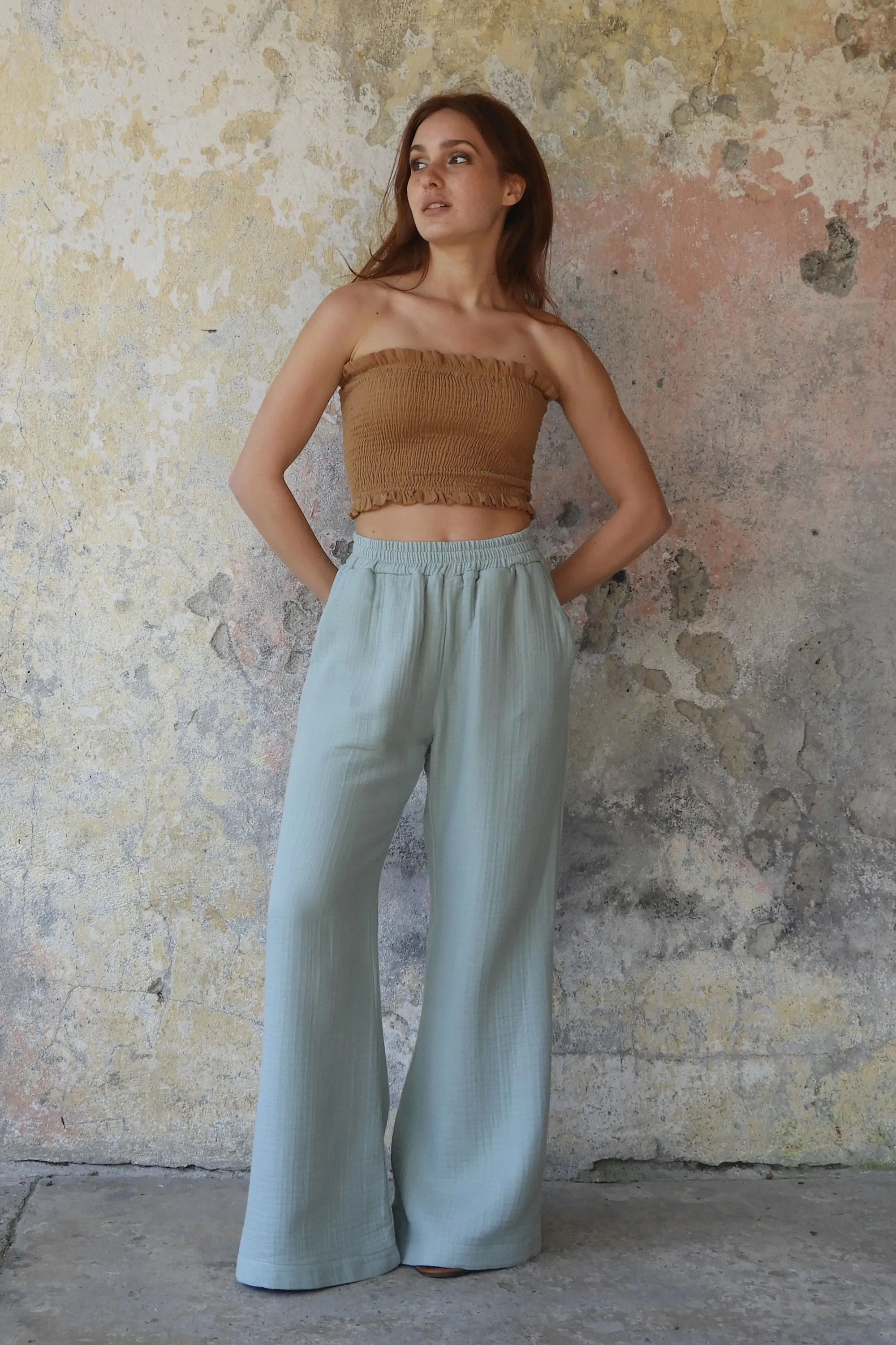 PALAZZO Women's 4Layer Organic Gauze Cotton Pants