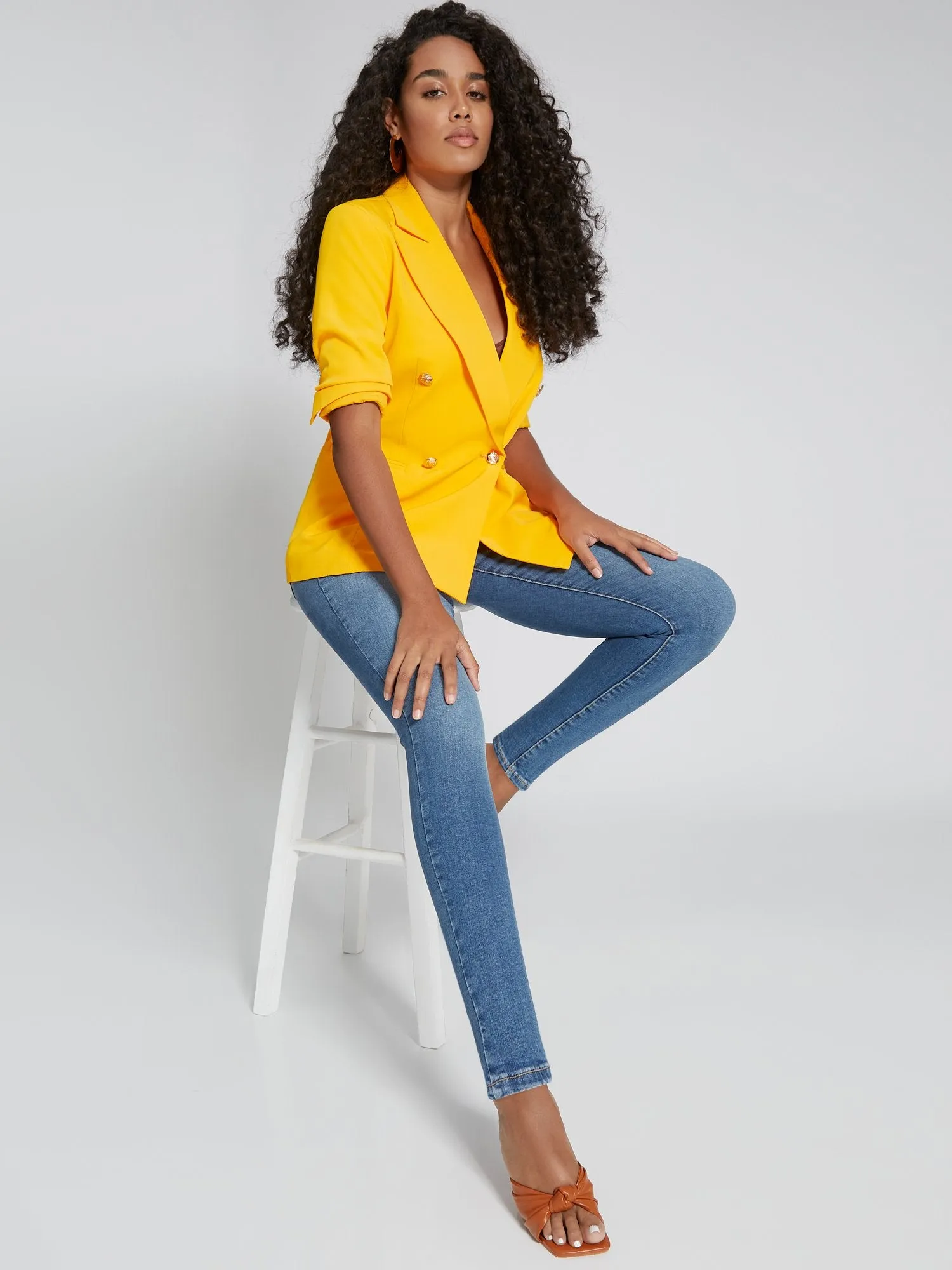 Petite Curvy Ultra High-Waisted Super-Skinny Jeans - Medium Wash