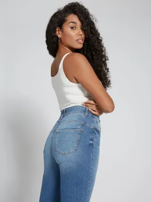 Petite Curvy Ultra High-Waisted Super-Skinny Jeans - Medium Wash