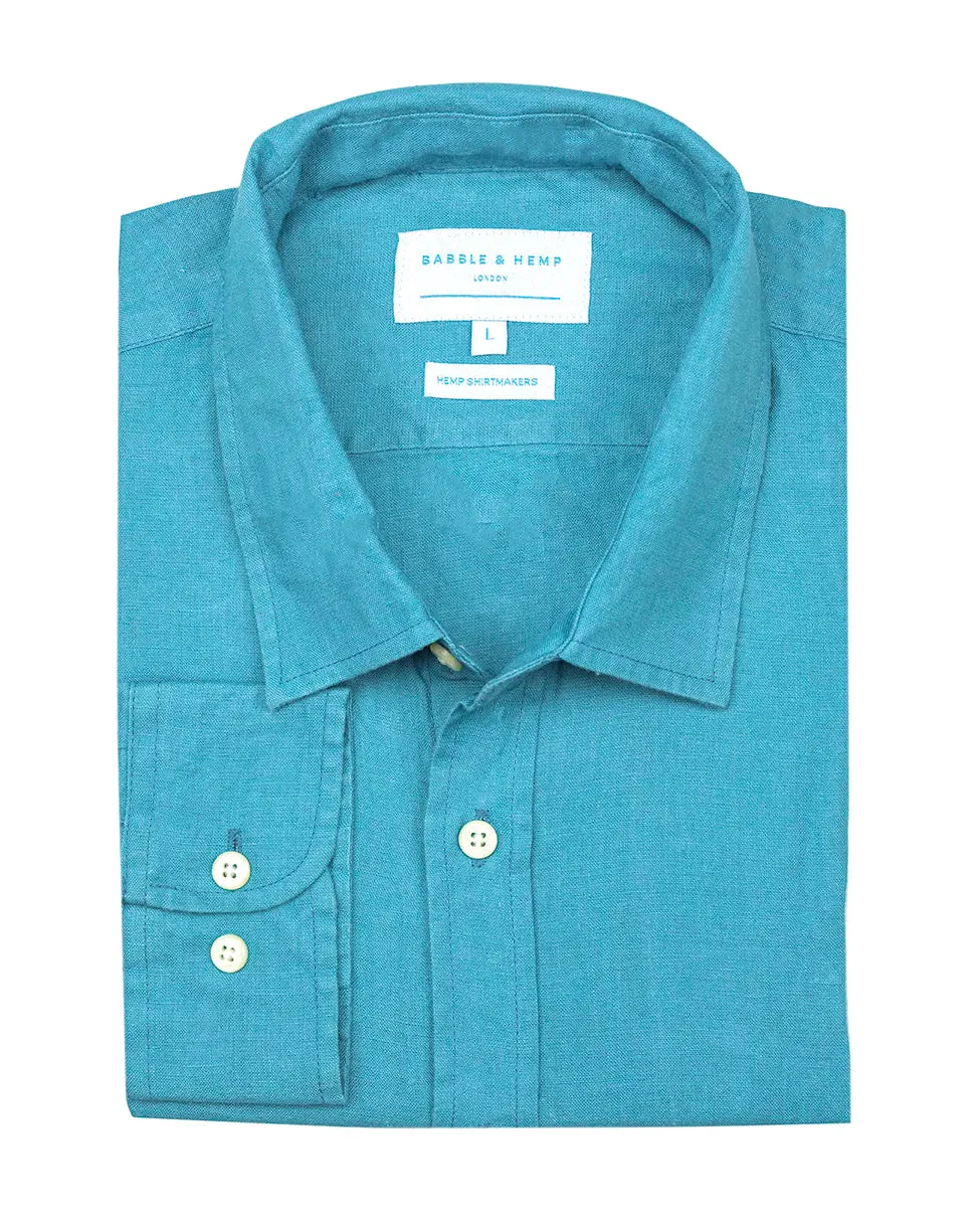 Petrol Blue Hemp Shirt