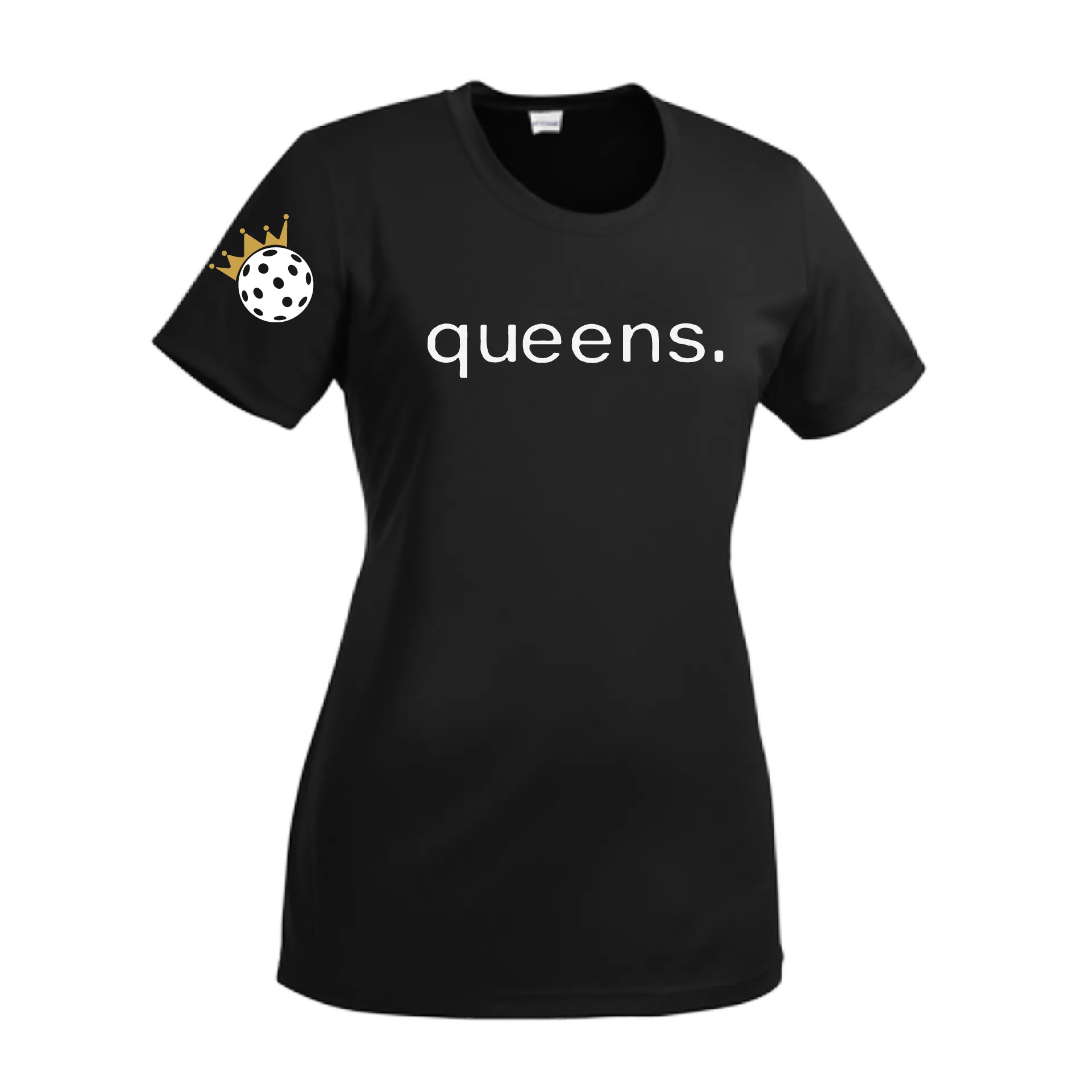 Pickleball Queens and Crown | Women’s Short Sleeve Crewneck Athletic Shirts | 100% Polyester