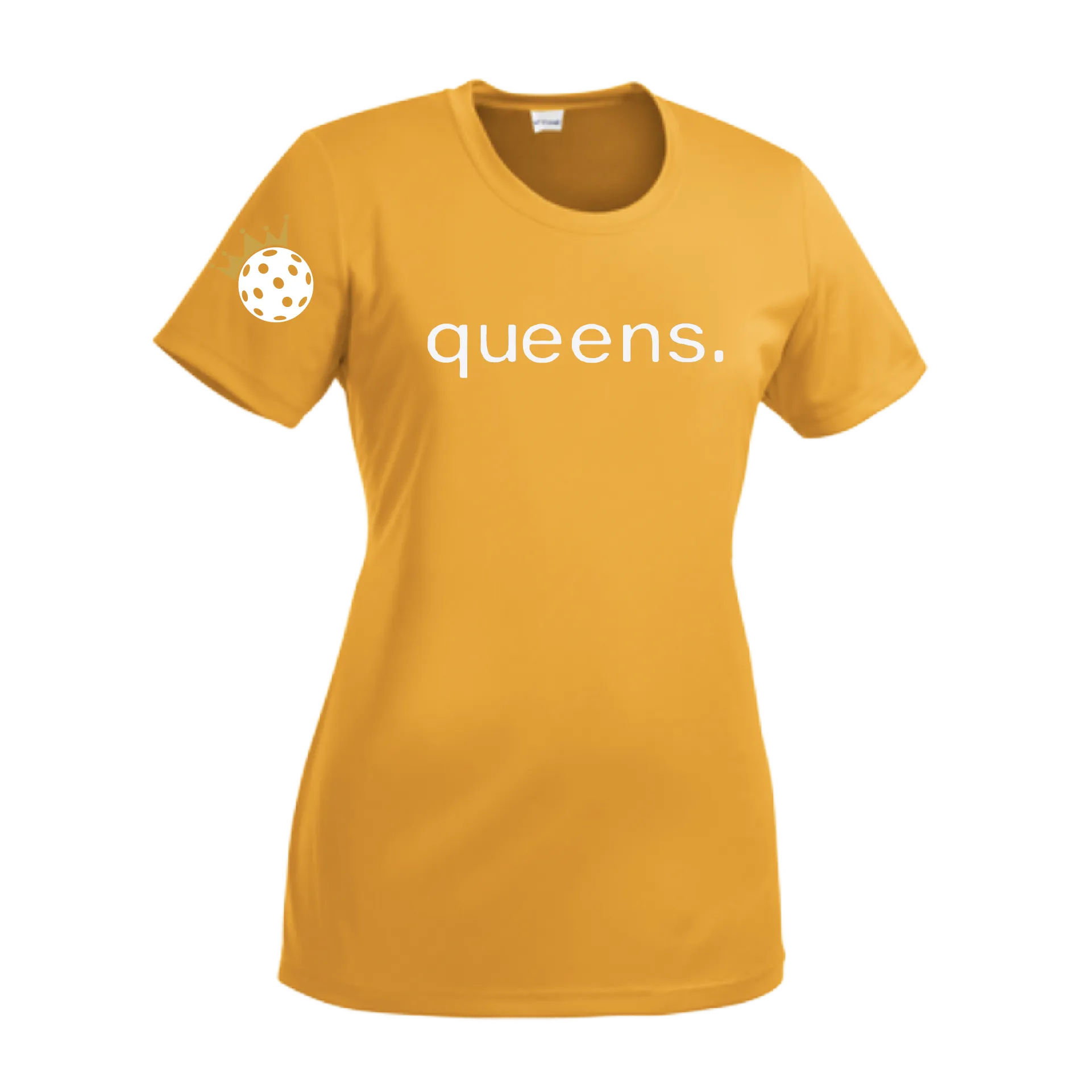 Pickleball Queens and Crown | Women’s Short Sleeve Crewneck Athletic Shirts | 100% Polyester