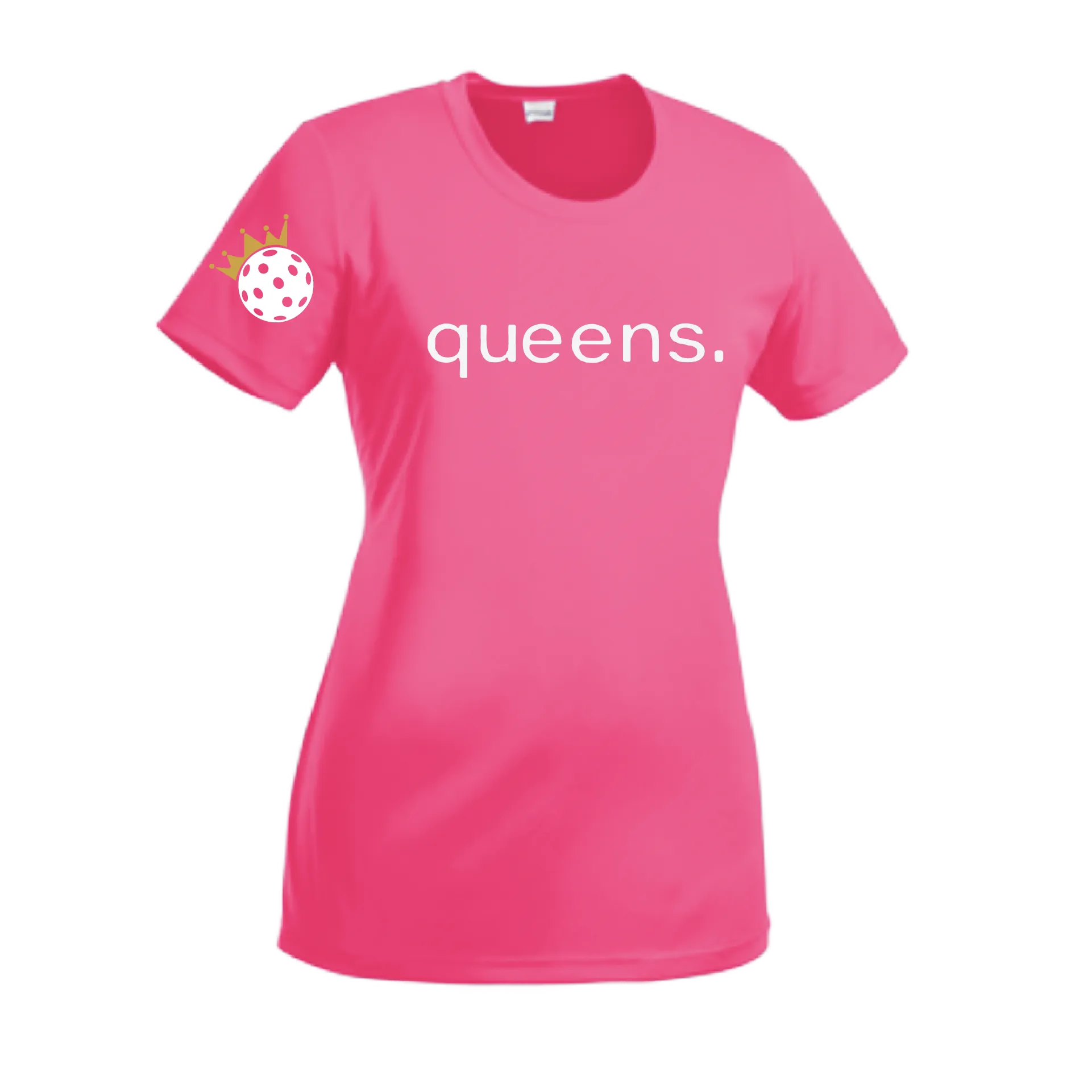Pickleball Queens and Crown | Women’s Short Sleeve Crewneck Athletic Shirts | 100% Polyester