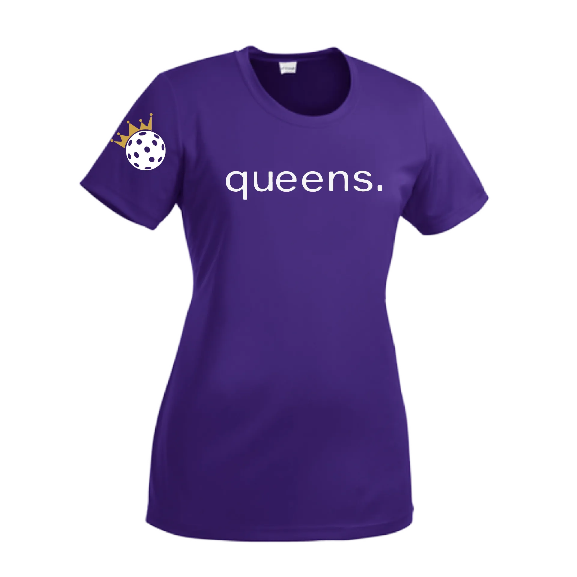 Pickleball Queens and Crown | Women’s Short Sleeve Crewneck Athletic Shirts | 100% Polyester
