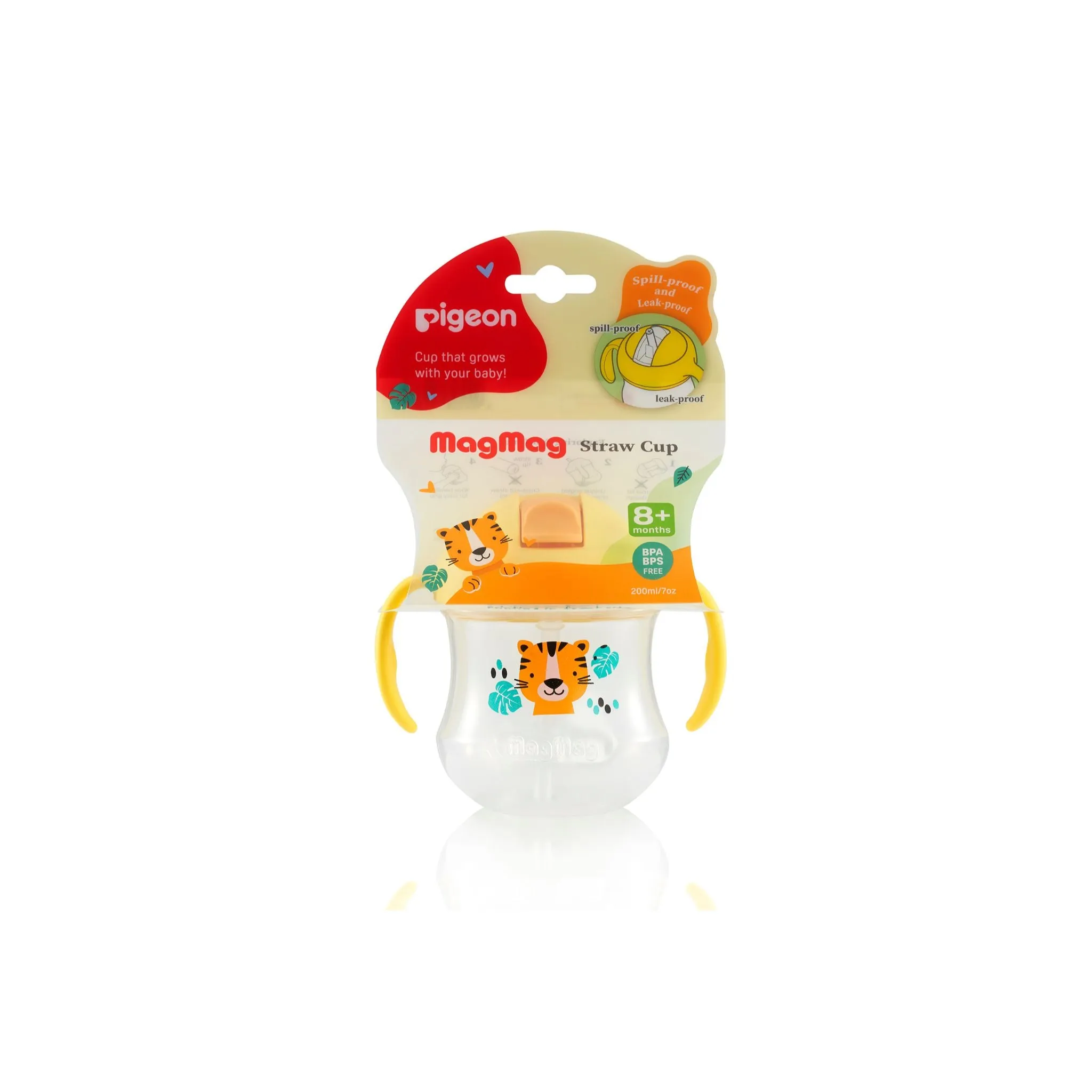 Pigeon Mag Mag Straw Cup 8  months (200ml) - New Colour - Matte Yellow