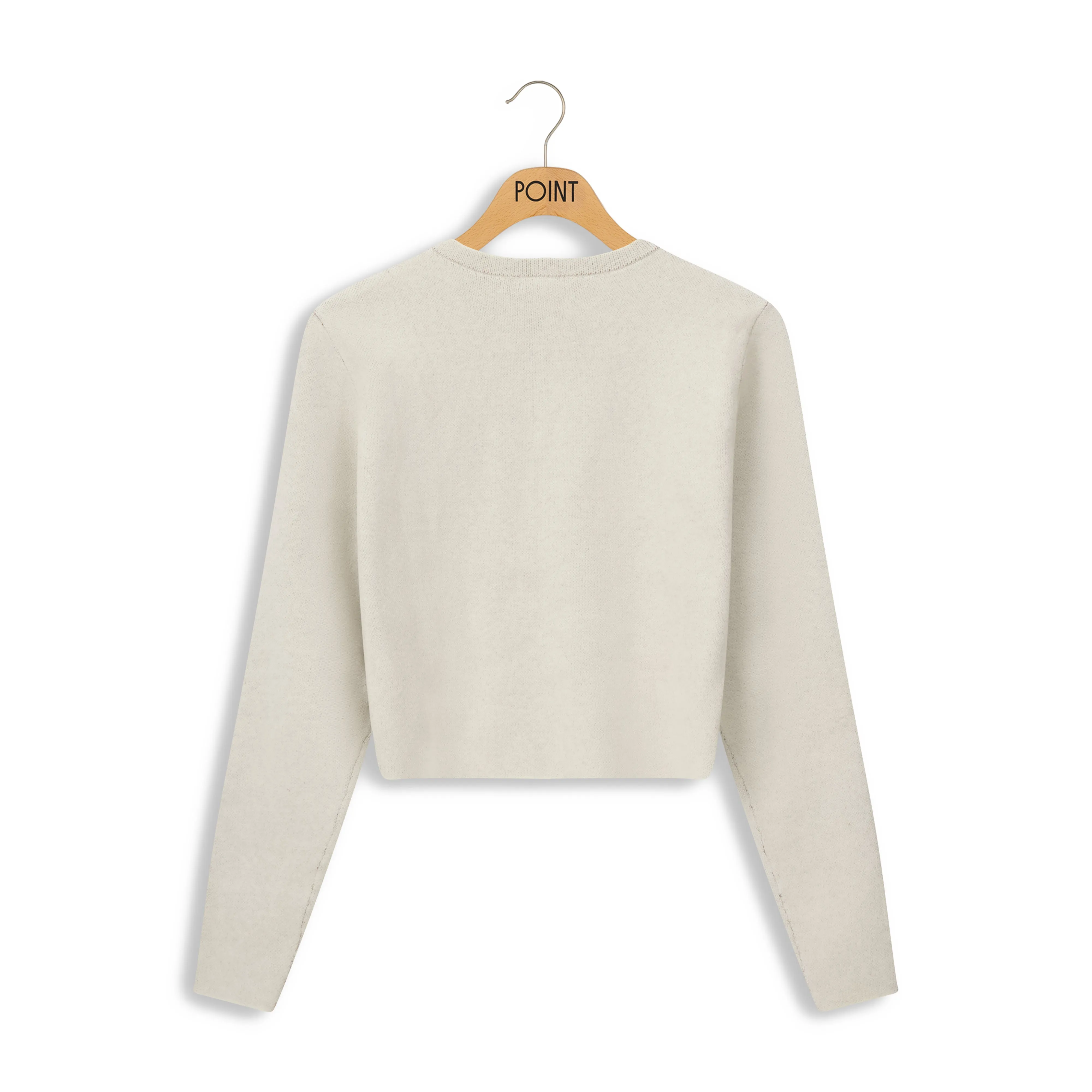 point cropped jacquard cardi