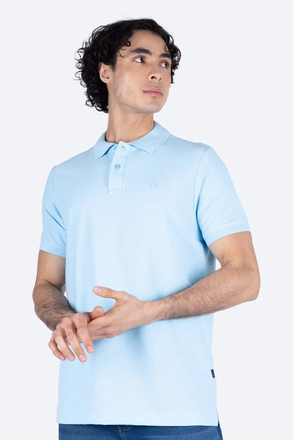 Polo piqu azul claro