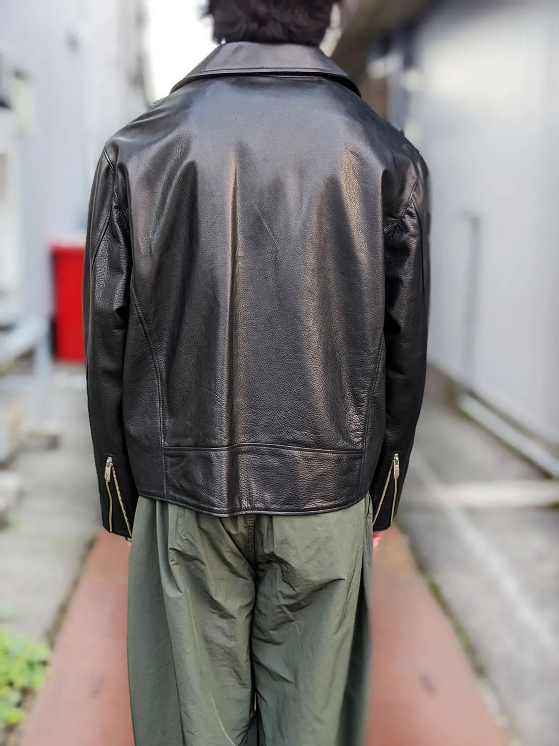 Porter Classic RIDERS JACKET W/LOVE&PEACE SILVER