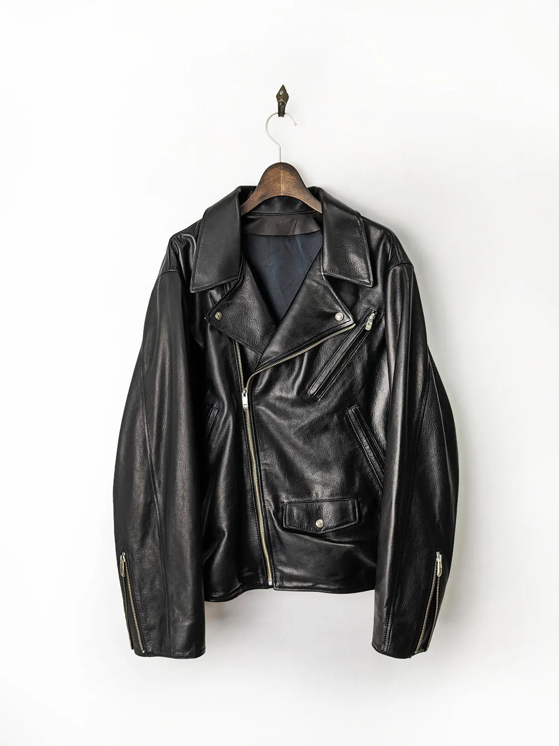 Porter Classic RIDERS JACKET W/LOVE&PEACE SILVER