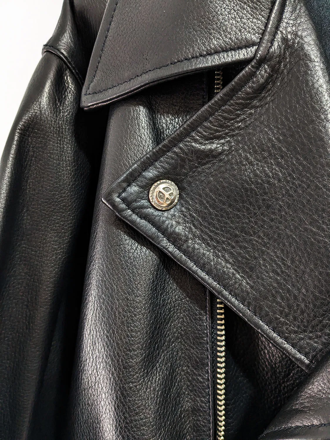 Porter Classic RIDERS JACKET W/LOVE&PEACE SILVER