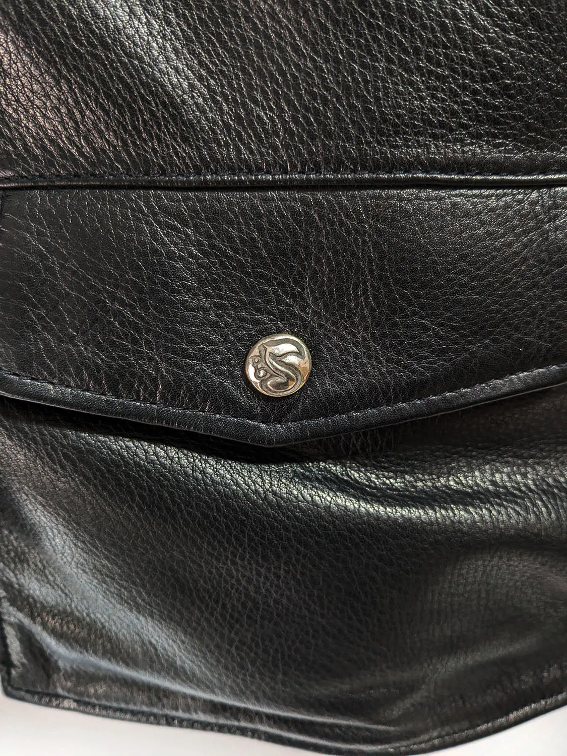 Porter Classic RIDERS JACKET W/LOVE&PEACE SILVER