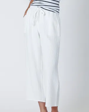 Pull On Textured Pants - Off White
