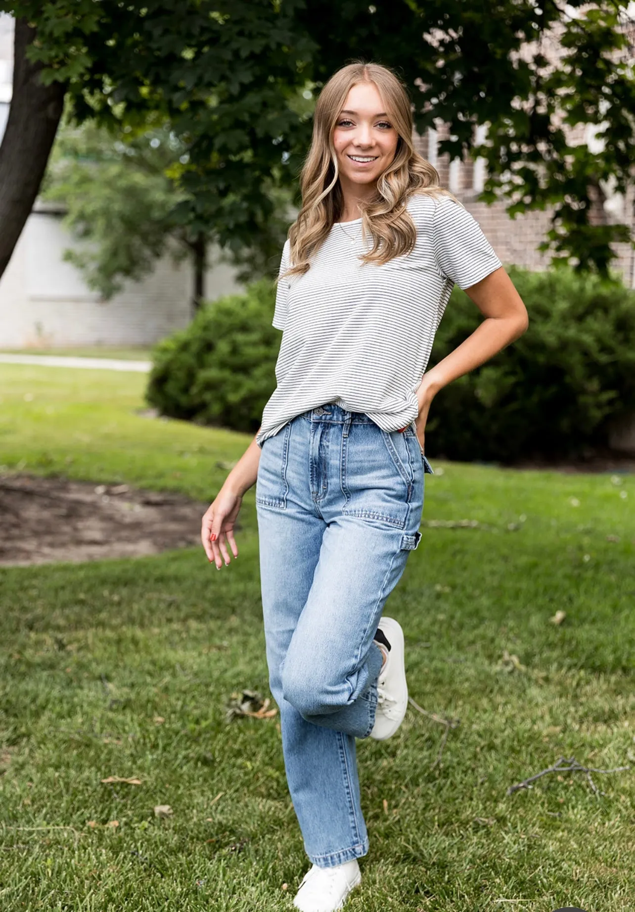 Quin Striped Relaxed Fit Tee