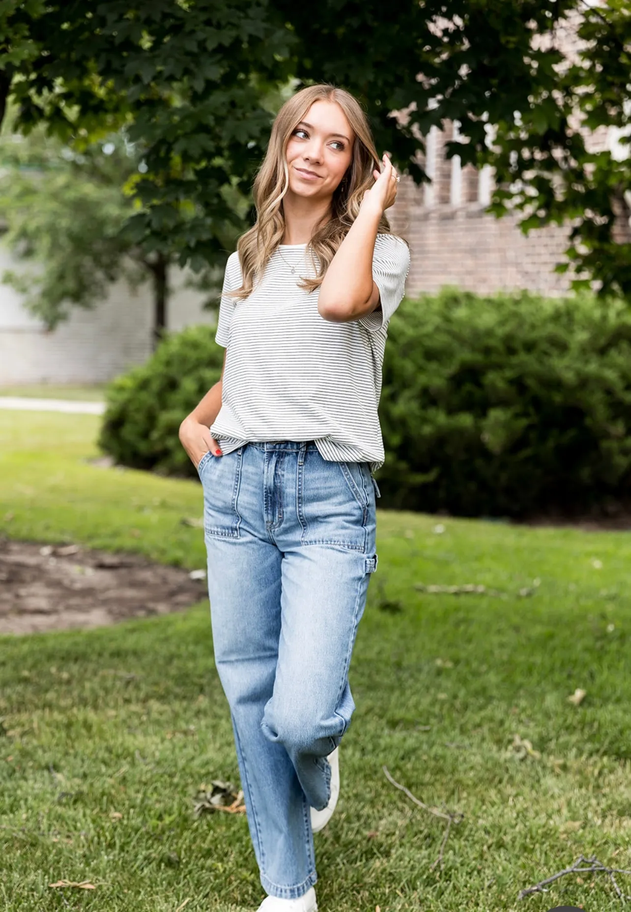 Quin Striped Relaxed Fit Tee