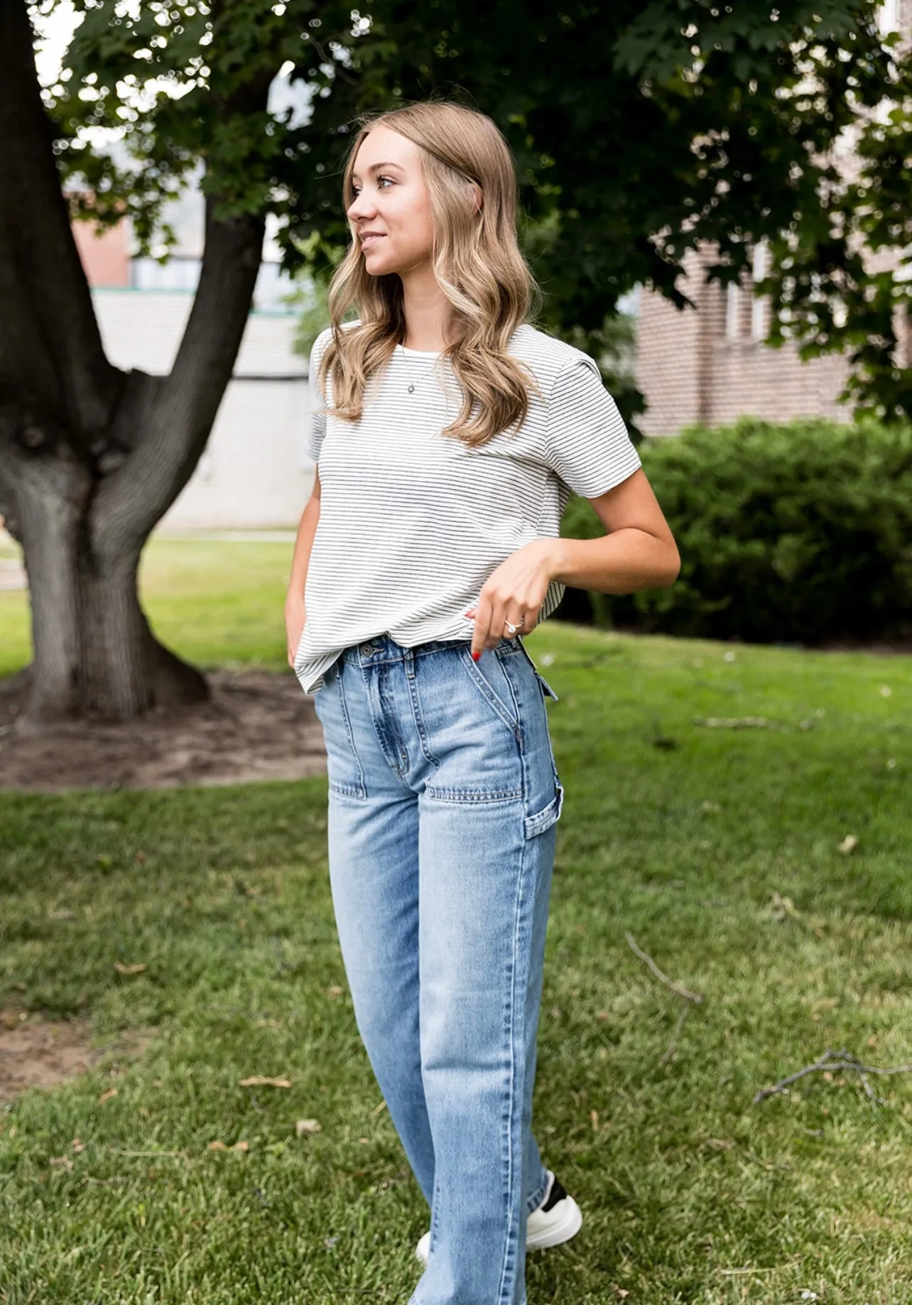 Quin Striped Relaxed Fit Tee