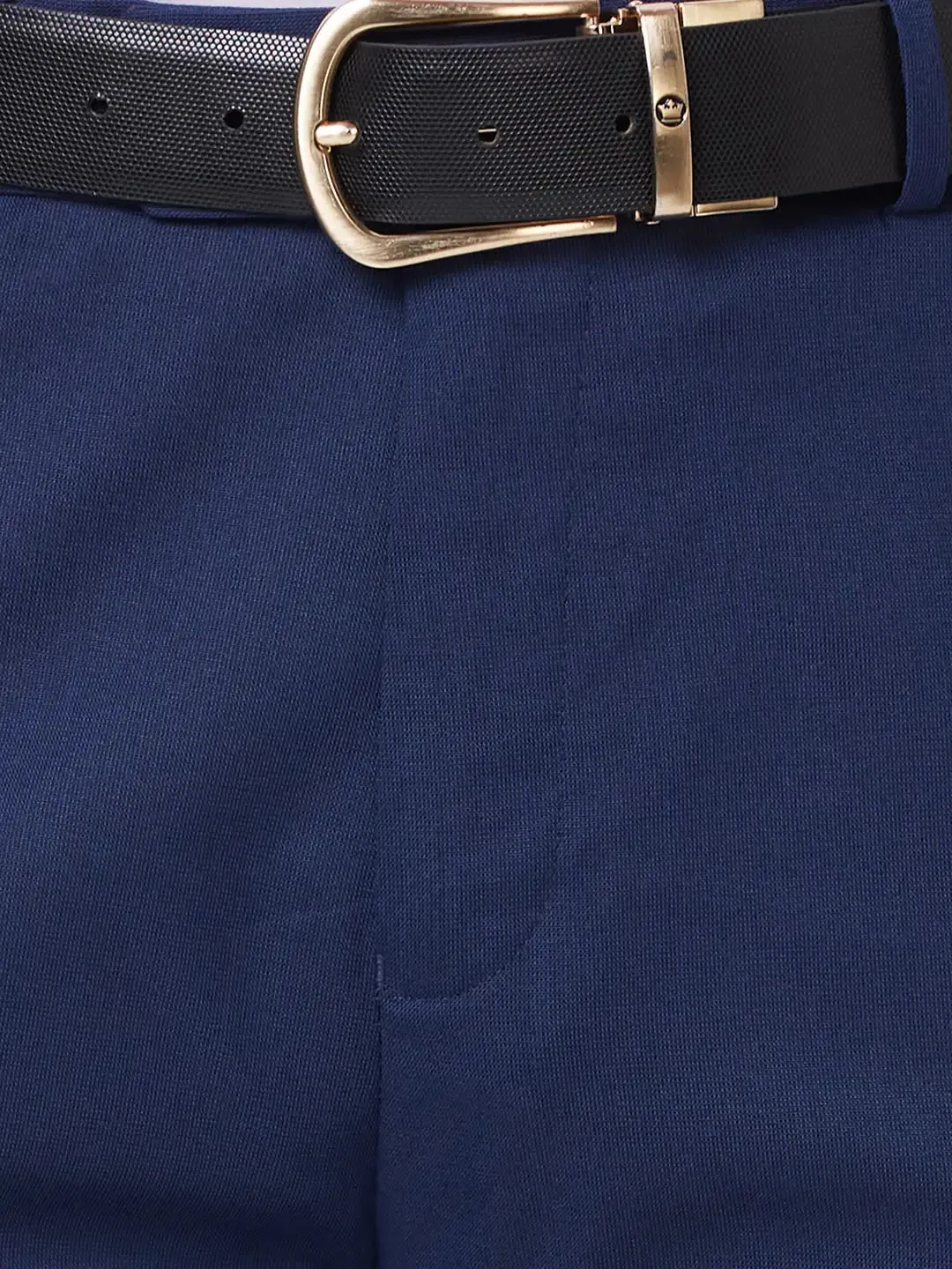 Raymond Men Blue Slim Fit Structure Polyester Trousers