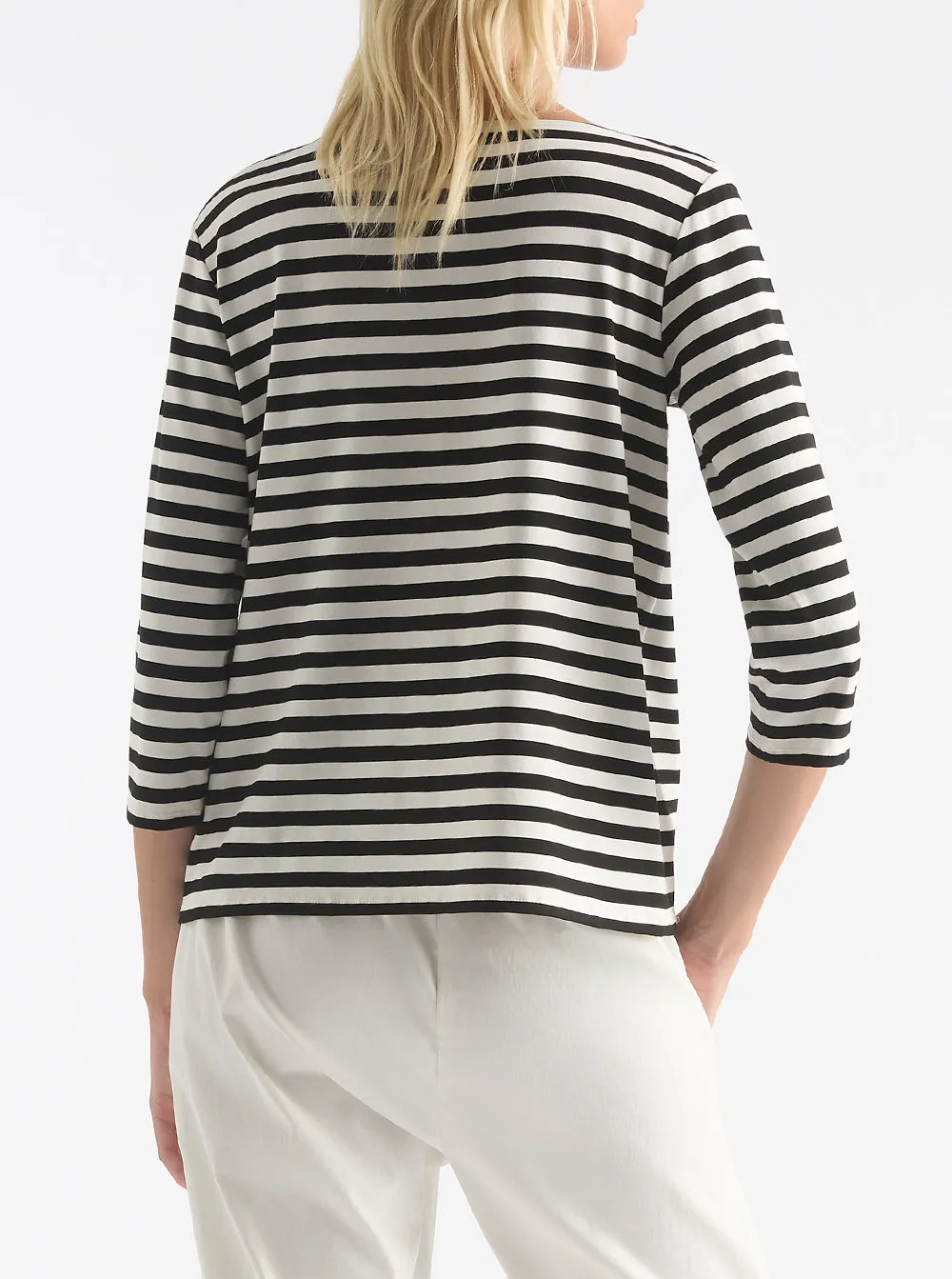 Relaxed Boat Neck - Milk/Black