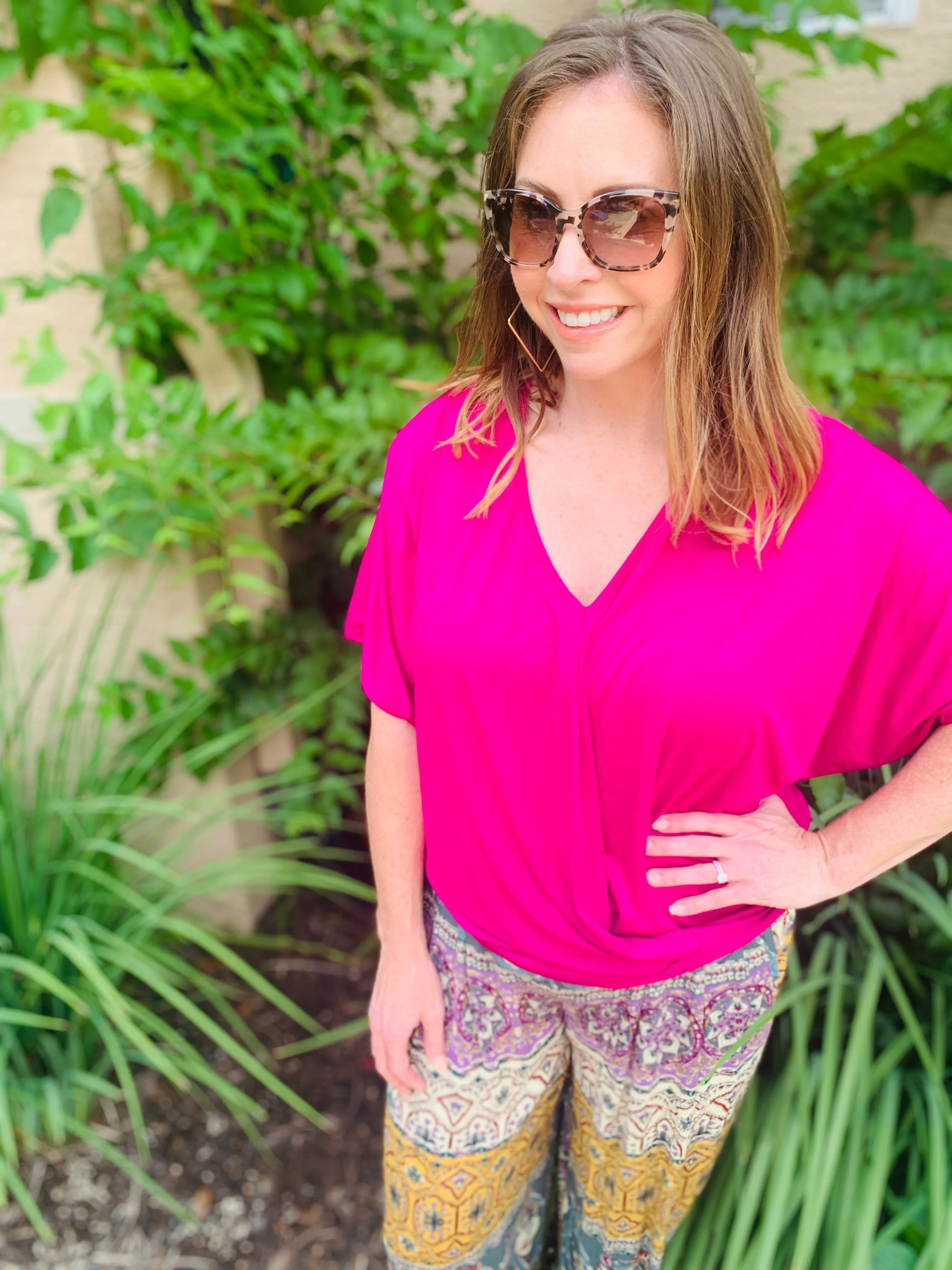 Relaxed Fit Surplice Top