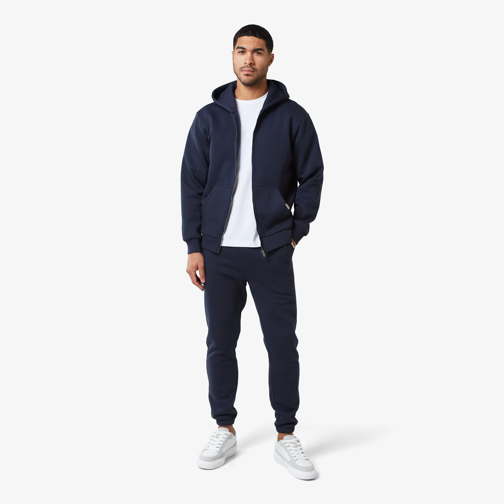 Relaxed Full Zip Hoodie | Navy