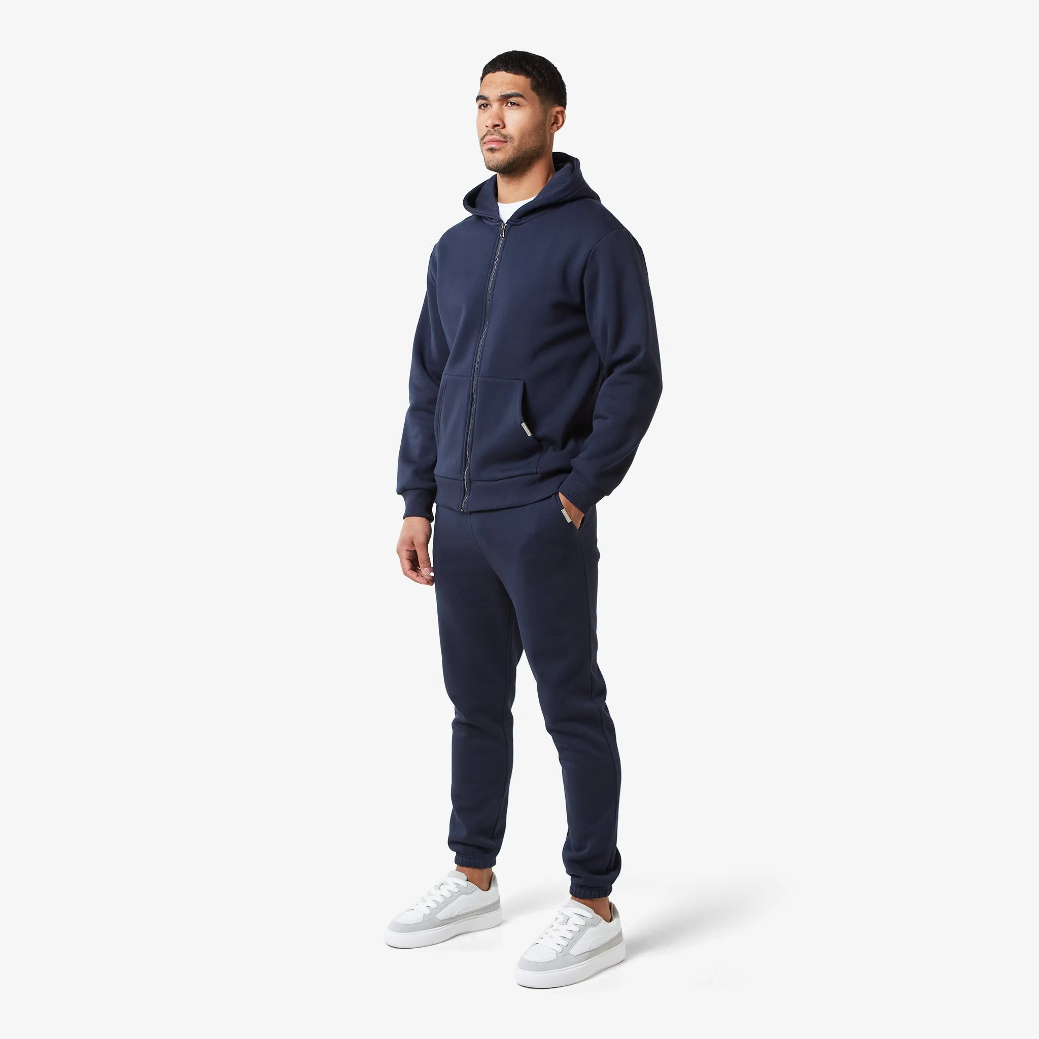 Relaxed Full Zip Hoodie | Navy
