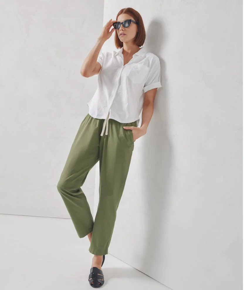 Relaxed Slub Button Up Top