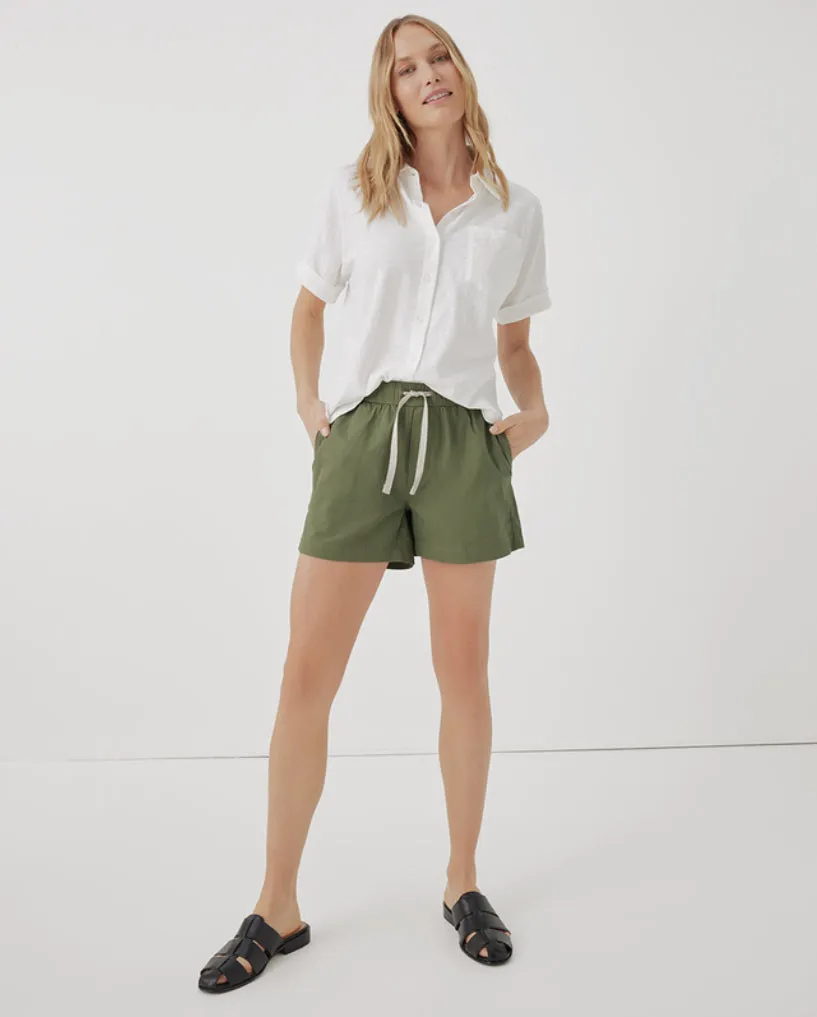 Relaxed Slub Button Up Top