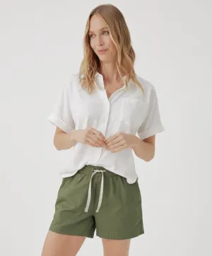 Relaxed Slub Button Up Top