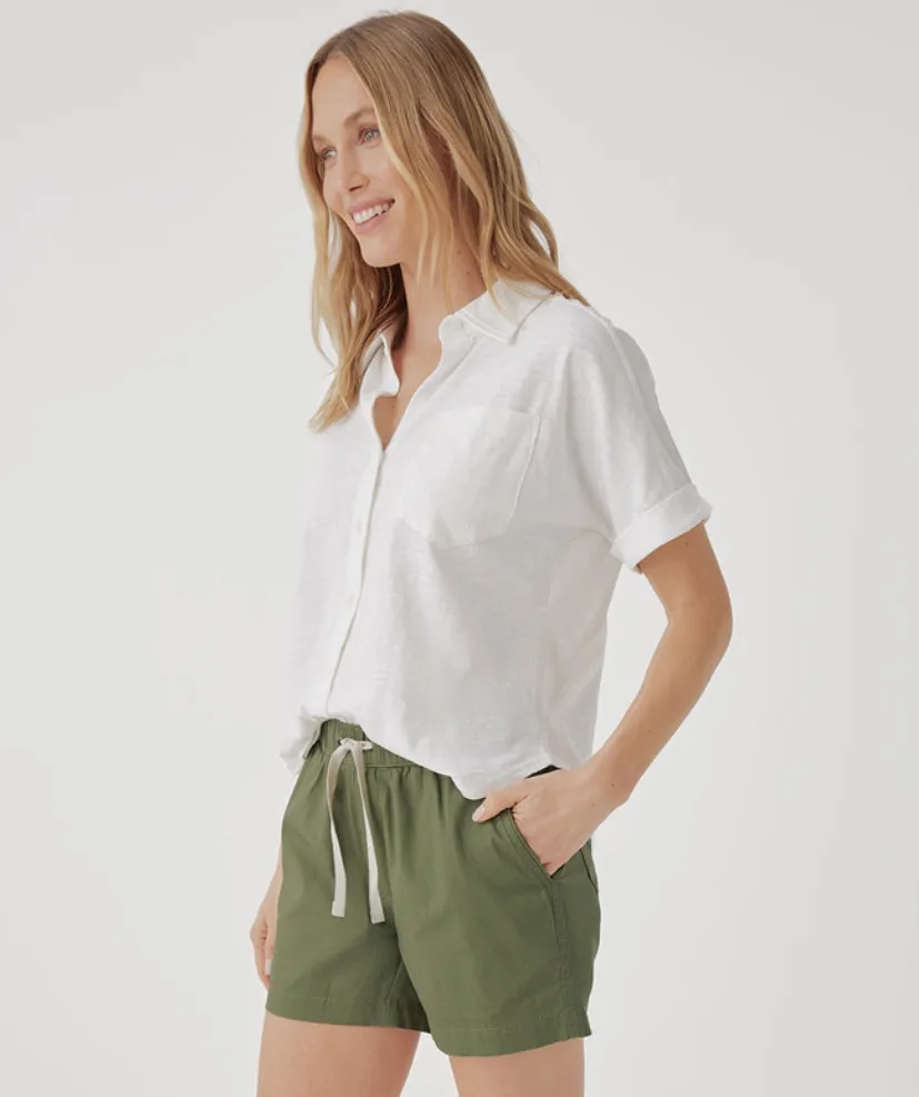 Relaxed Slub Button Up Top