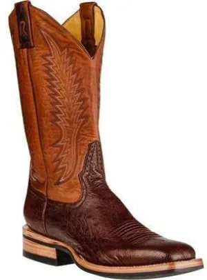 Rod Patrick Kango Tobac Smooth Ostrich Broad Square Toe Boots with Eversole