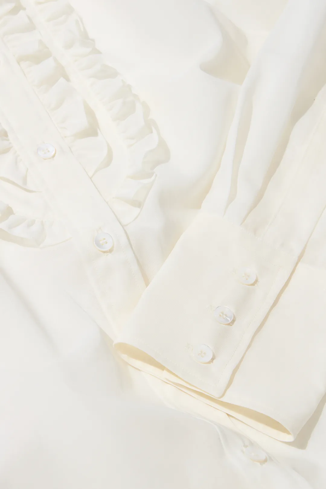 Ruffle Front Blouse in Cotton Voile