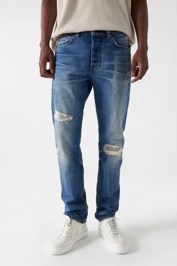 Salsa slim destroyed denim jeans mens