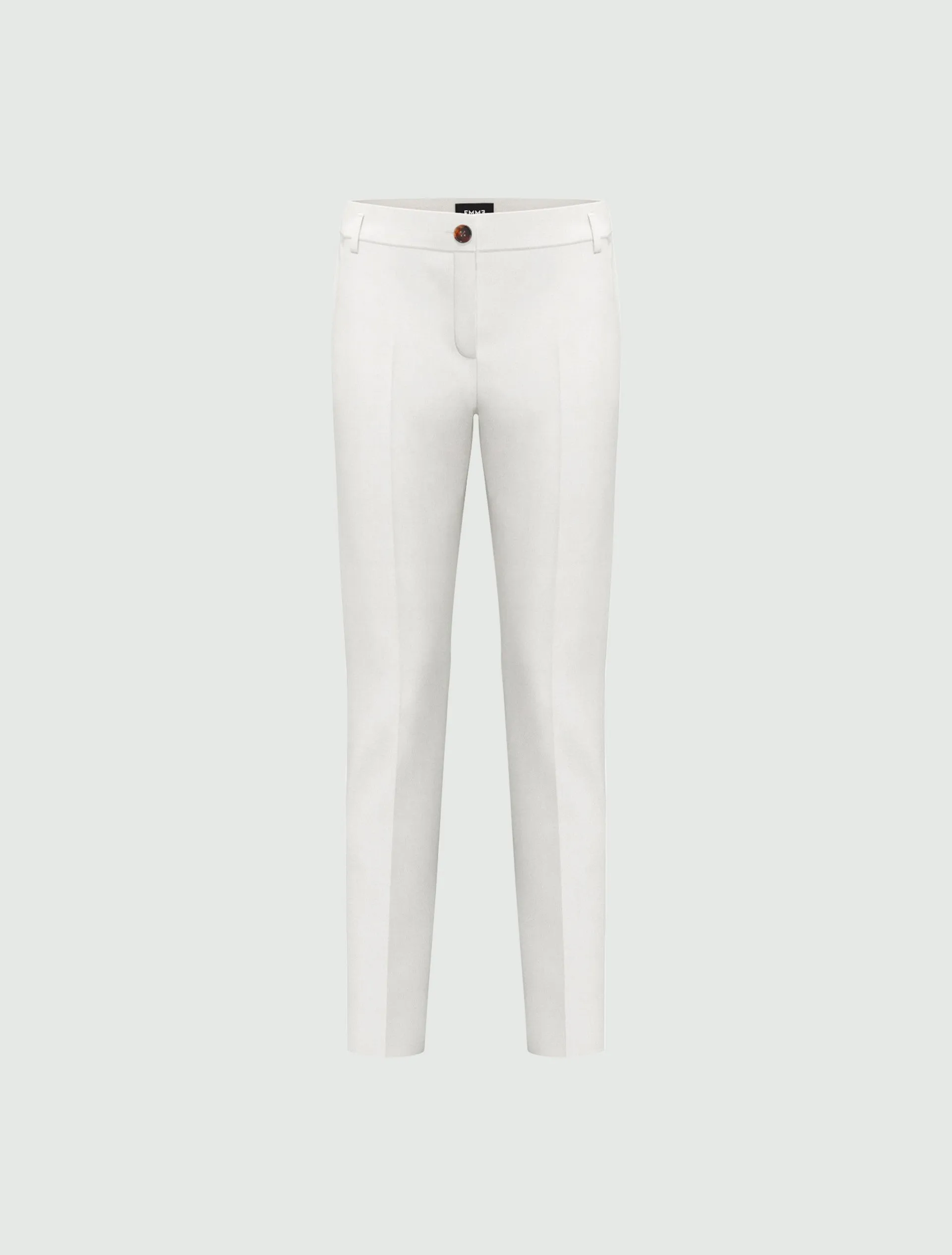 Satin Chino Trousers - White