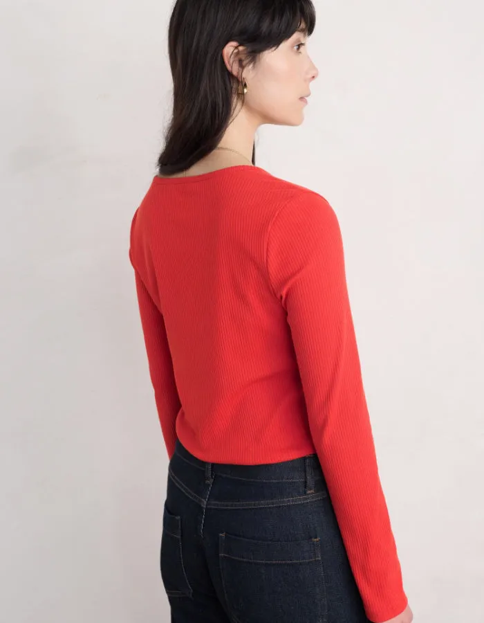 Seasalt Gorse Lane Rib Top in Tomato