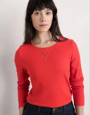 Seasalt Gorse Lane Rib Top in Tomato