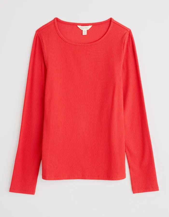 Seasalt Gorse Lane Rib Top in Tomato