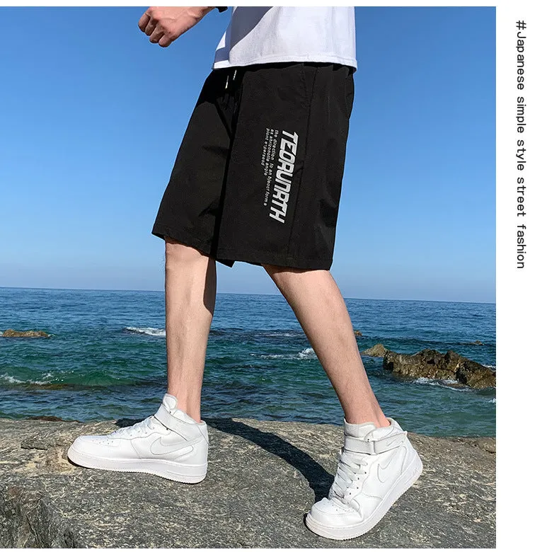 Shorts Men Pants Summer Trendy Loose knee length Beach Outdoor Straight Casual Thin Shorts