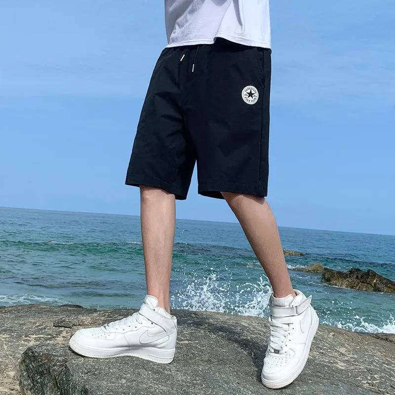 Shorts Men Pants Summer Trendy Loose knee length Beach Outdoor Straight Casual Thin Shorts