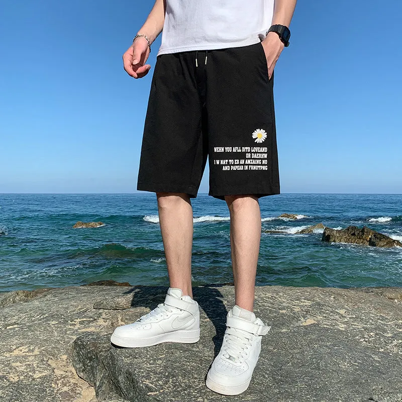 Shorts Men Pants Summer Trendy Loose knee length Beach Outdoor Straight Casual Thin Shorts